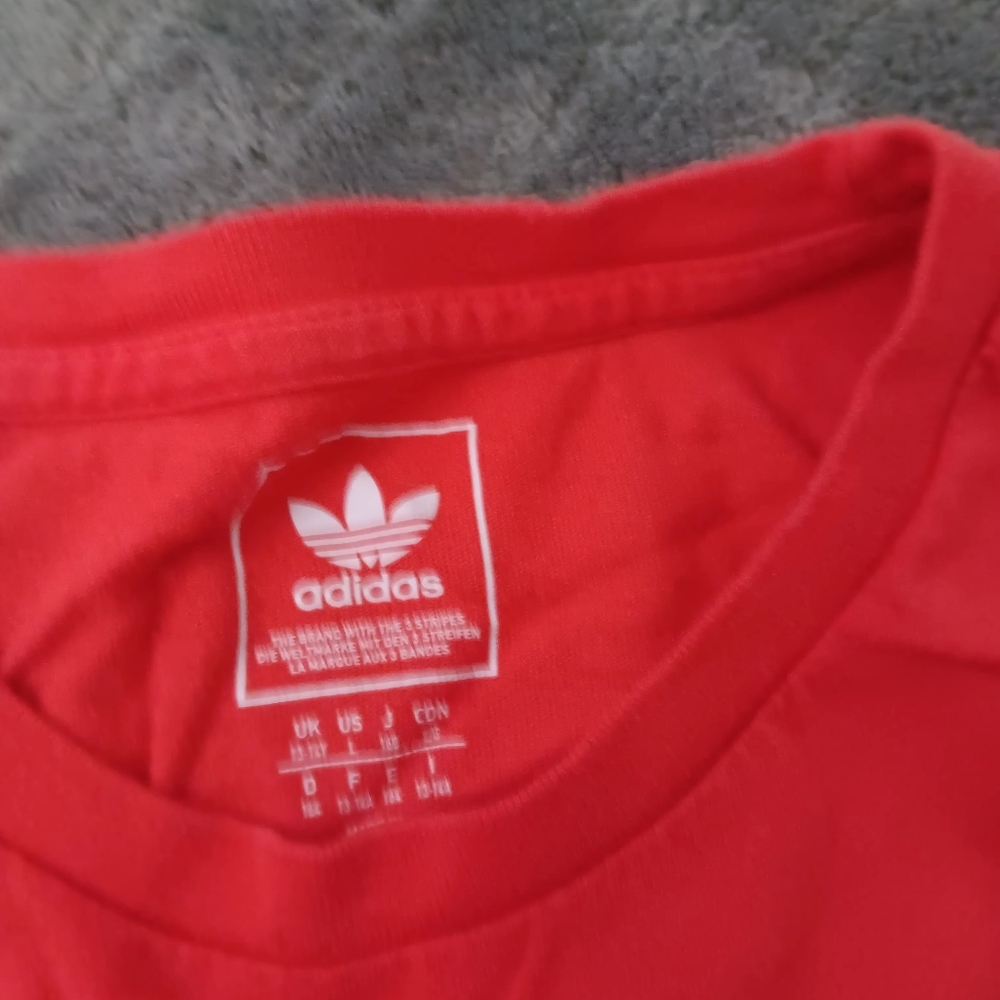 Adidas Red Tee with White Trefoil Logo - Picture 2 of 2